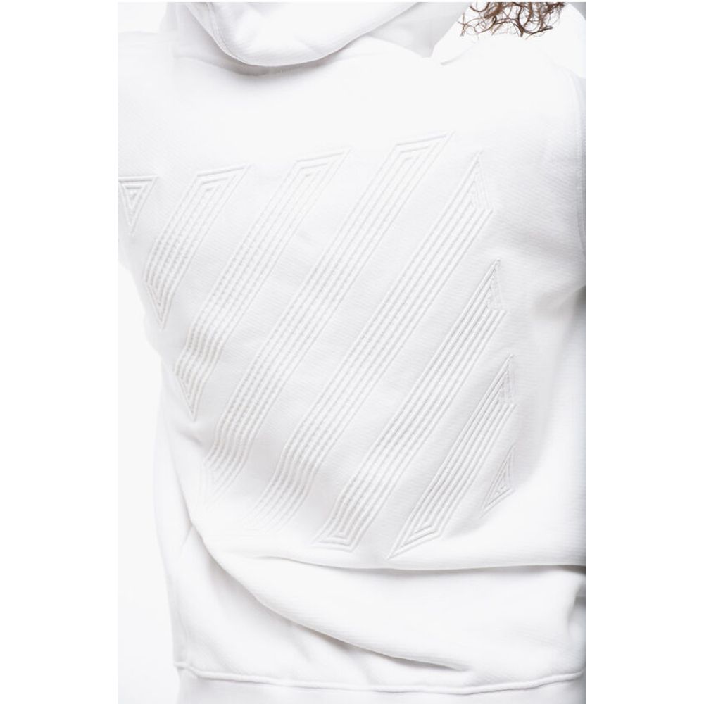Off-White Overized Hoodie Sweatshirt with Embroidered Logo - Image 4