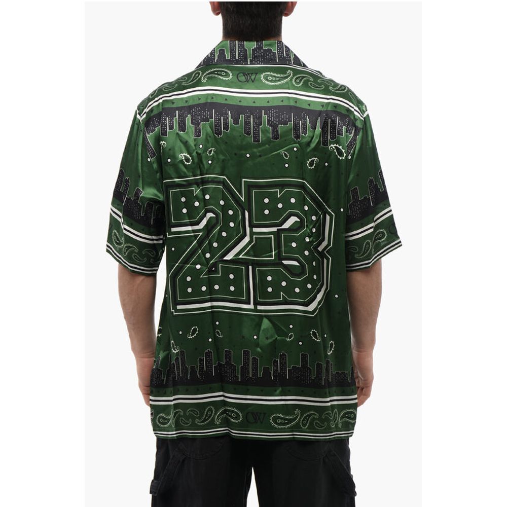 Off-White Satin BANDANA Bowling Shirt - Image 2