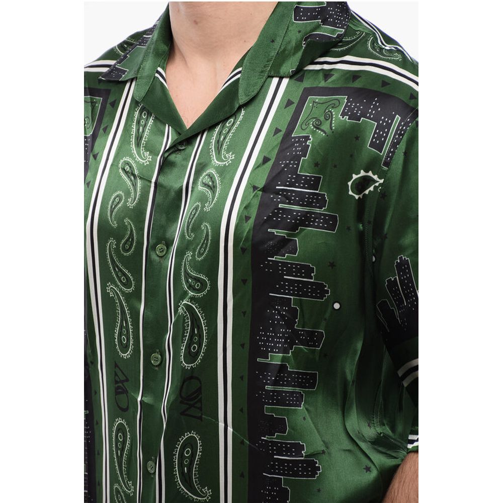 Off-White Satin BANDANA Bowling Shirt - Image 3