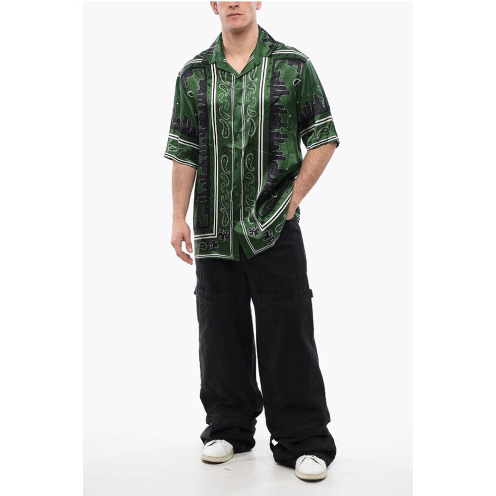 Off-White Satin BANDANA Bowling Shirt - Image 4