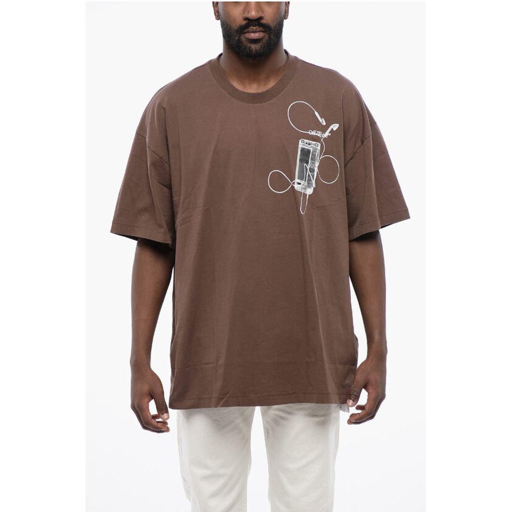 Off-White Oversized Crew-neck T-shirt With Back Print Maxi