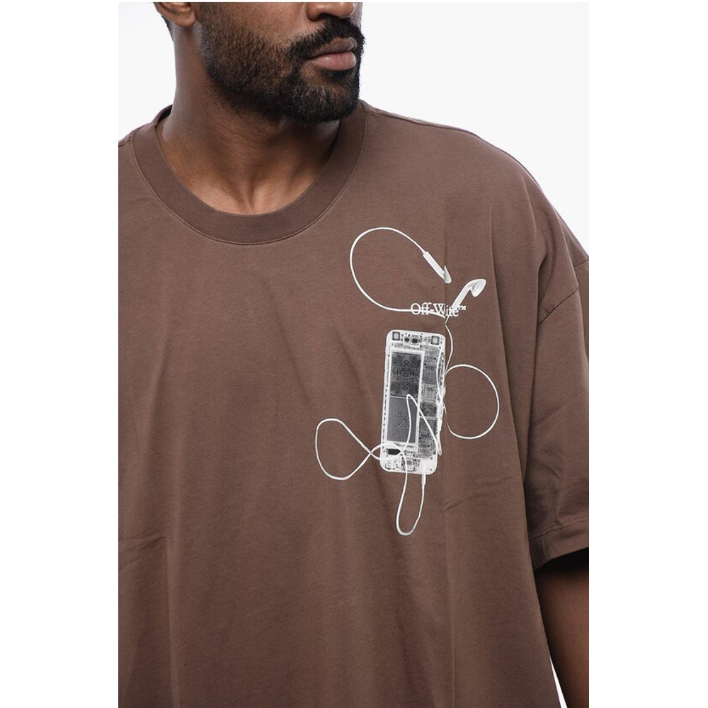 Off-White Oversized Crew-neck T-shirt With Back Print Maxi - Image 3