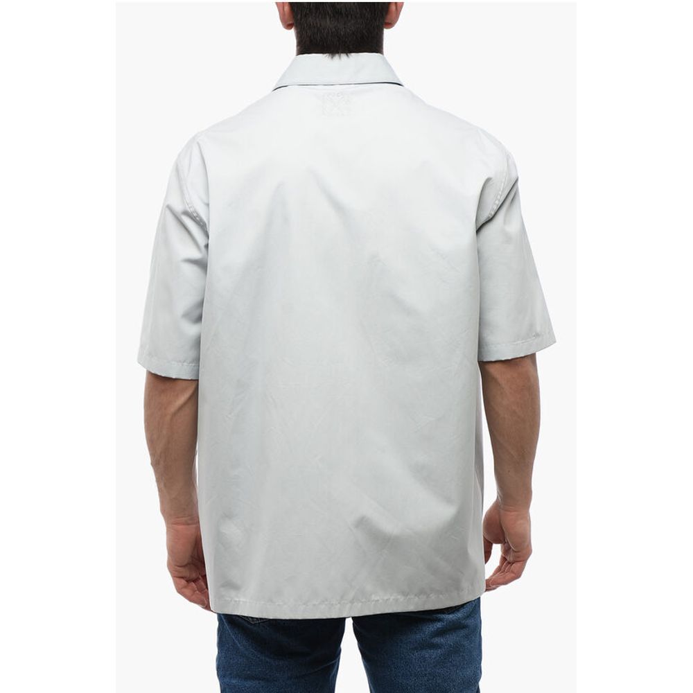 Off-White Cotton ARROW Bowling Shirt with Breast-pocket - Image 2