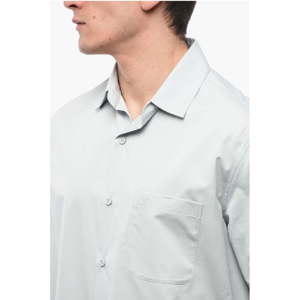 Off-White Cotton ARROW Bowling Shirt with Breast-pocket - Image 3