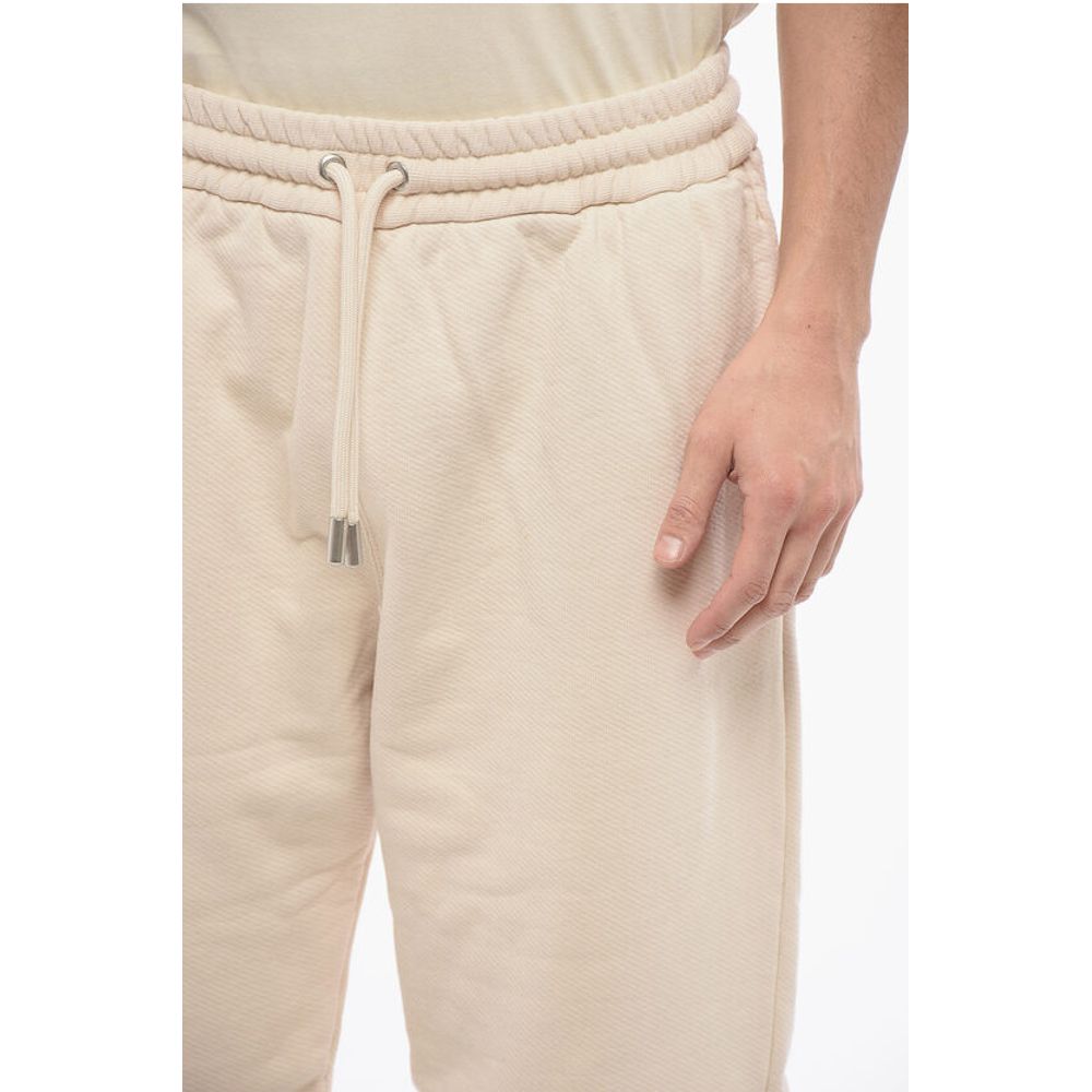 Off-White Embroidered Brushed Cotton Joggers - Image 3