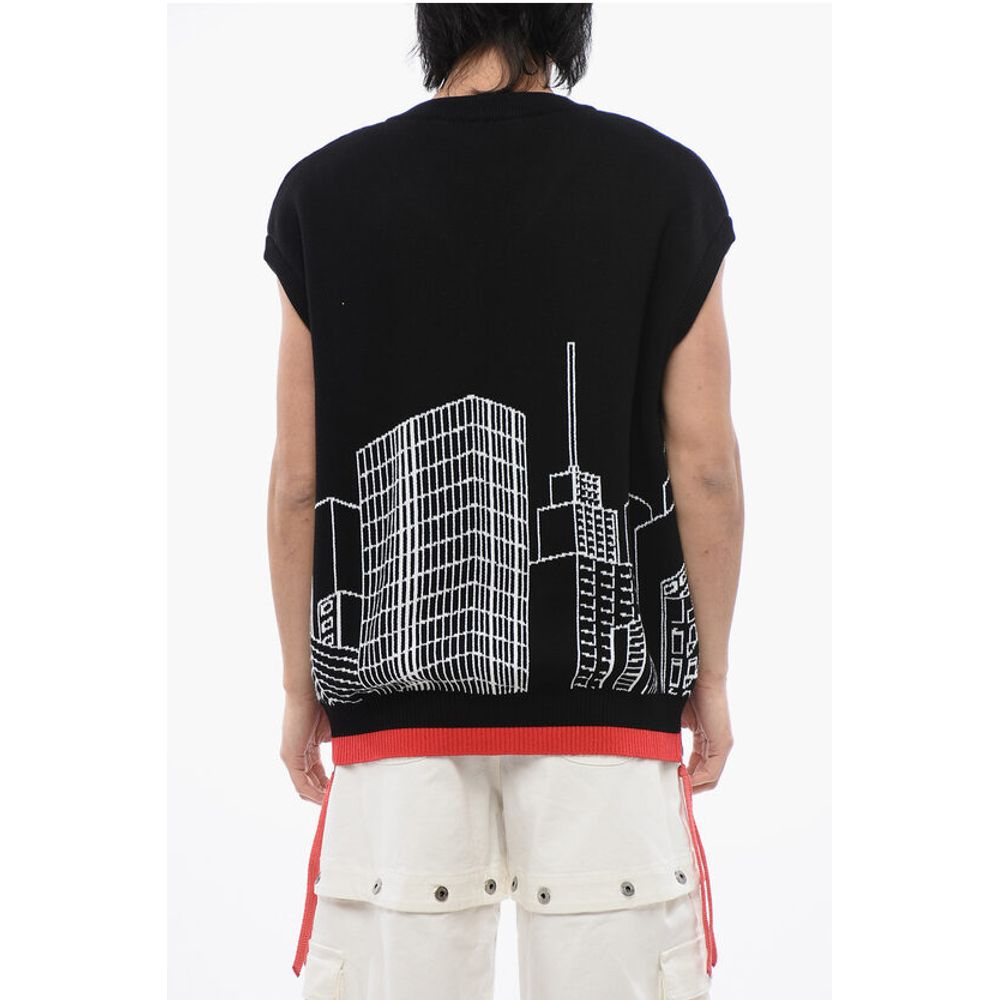 Off-White Embroidered SKYLINE Sleeveless Sweater - Image 2