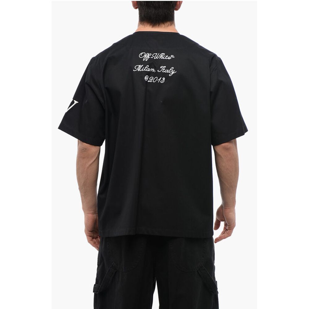 Off-White Cotton BASEBALL Shirt with Embroidered Logo - Image 2