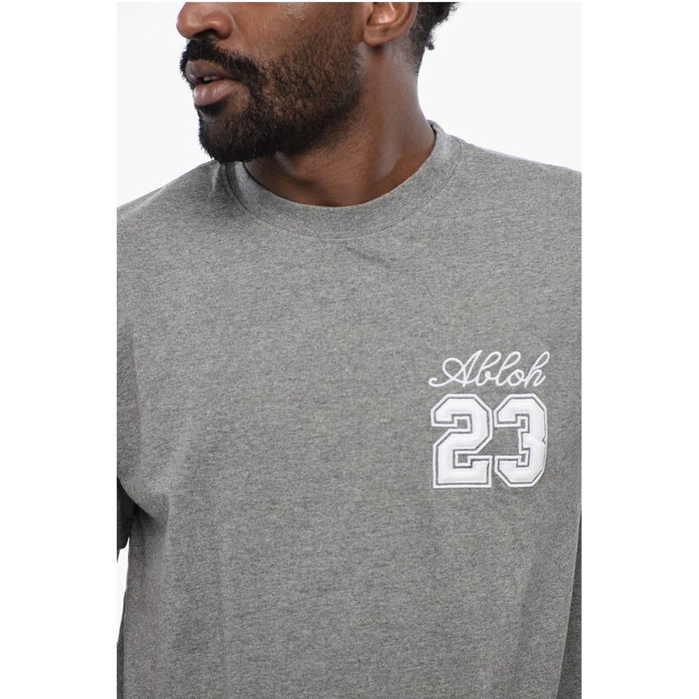Off-White Slim Fit Crewneck T-Shirt with Embroideries - Image 3