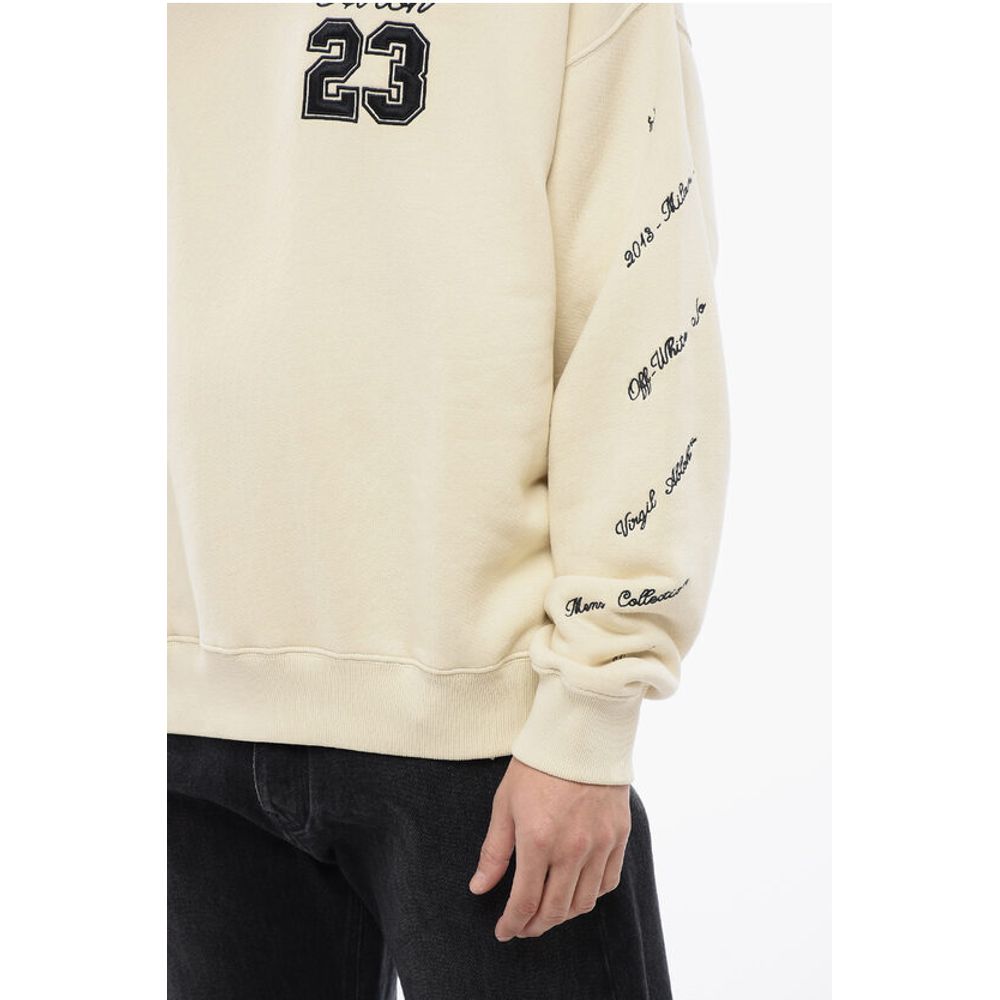 Off-White Skate-Fit Brushed Cotton 23 Crewneck Sweatshirt - Image 3