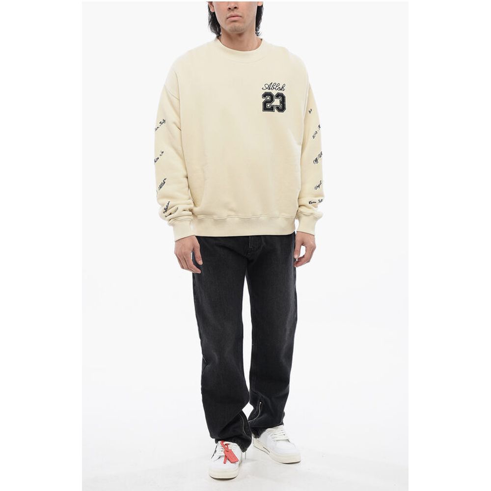 Off-White Skate-Fit Brushed Cotton 23 Crewneck Sweatshirt - Image 4