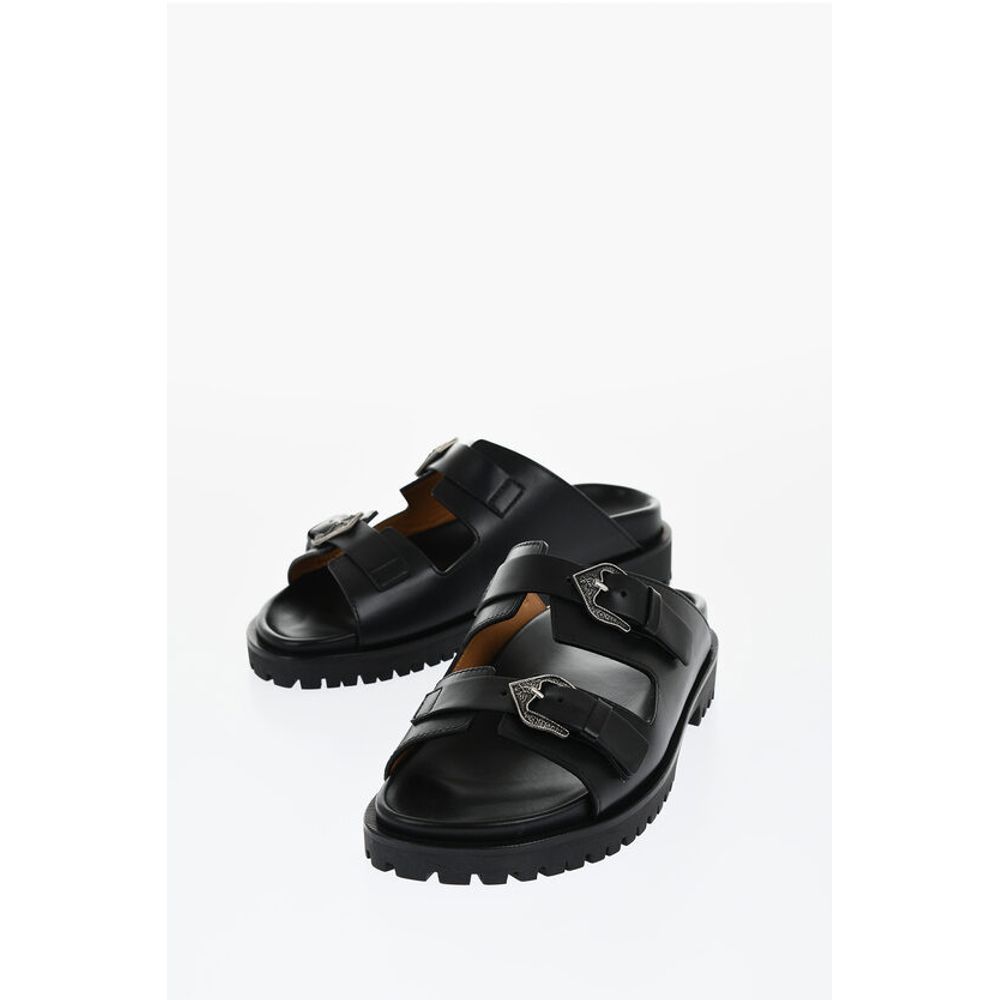 Off-White Leather BULK ARROW Sandals With Buckles