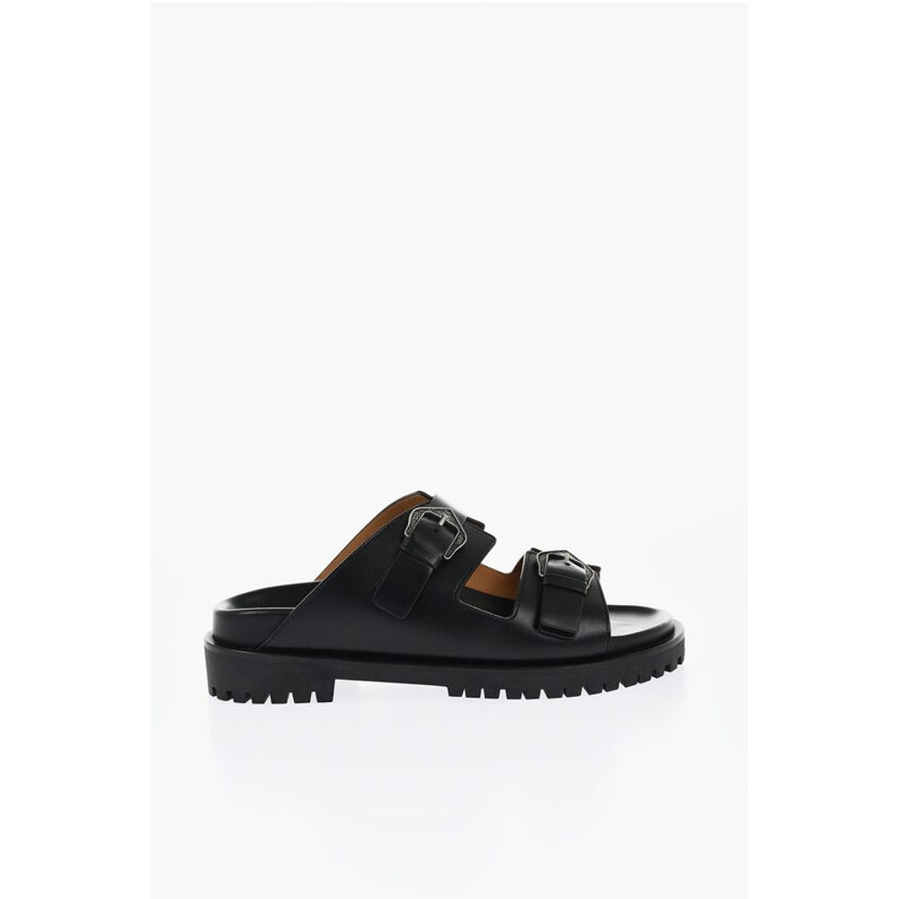 Off-White Leather BULK ARROW Sandals With Buckles - Image 3