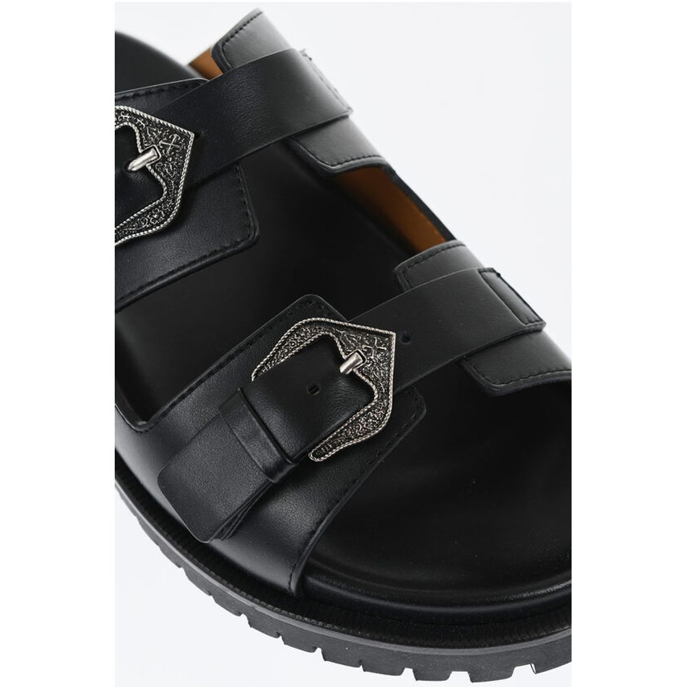 Off-White Leather BULK ARROW Sandals With Buckles - Image 4