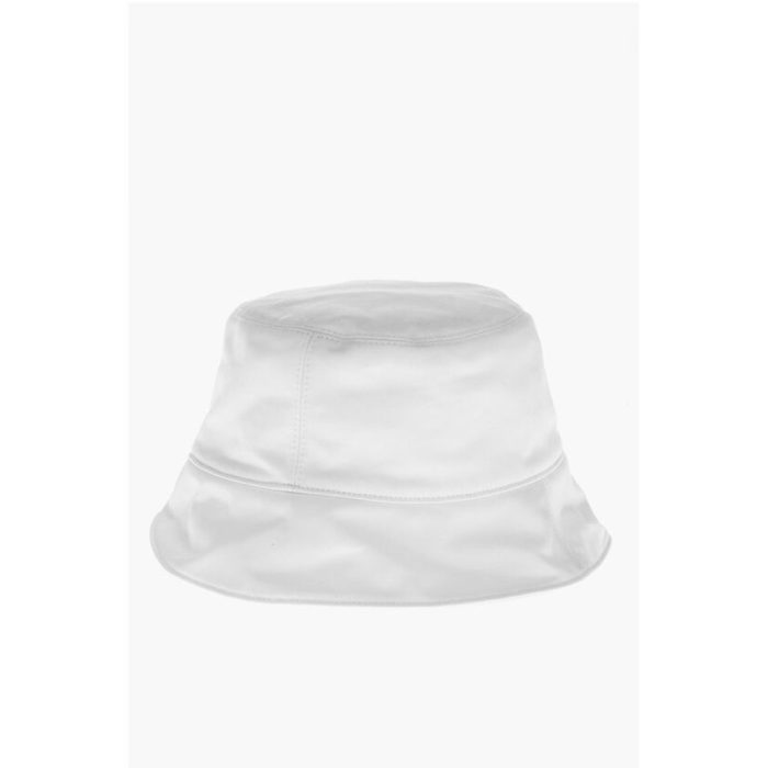 Off-White Solid Color Bucket Hat with Embossed Logo - Image 3