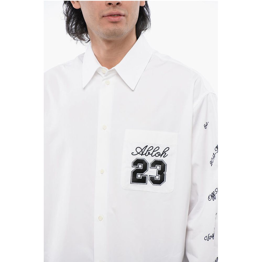 Off-White Oversize Fit 23 Embroidered Shirt - Image 3