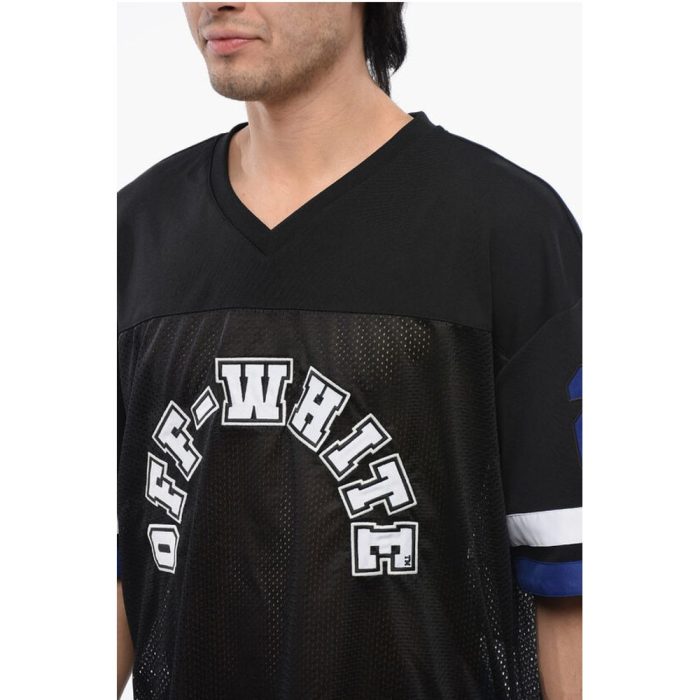 Off-White Embroidered Mesh FOOTBALL T-shirt - Image 3