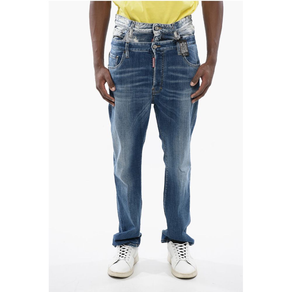 Dsquared² Distressed BURBS Denims with Painted Lettering
