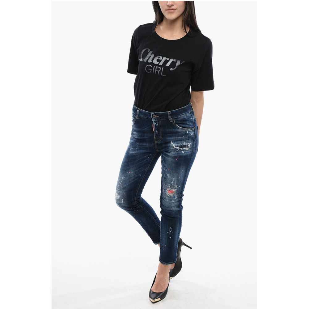 Dsquared² Sketch Detailed Cool Girl Fit Denims 14cm - Image 4