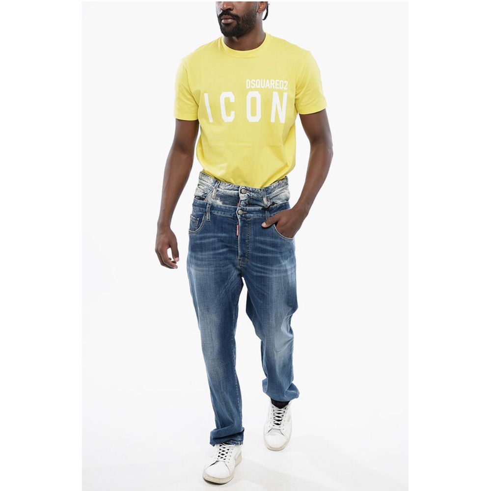 Dsquared² Distressed BURBS Denims with Painted Lettering - Image 4