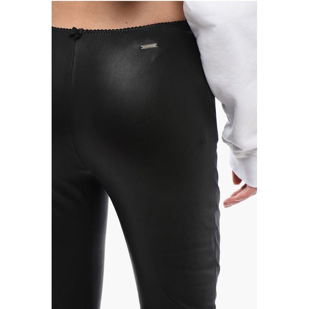 Dsquared² Leather Leggings with Zipped Ankle - Image 3