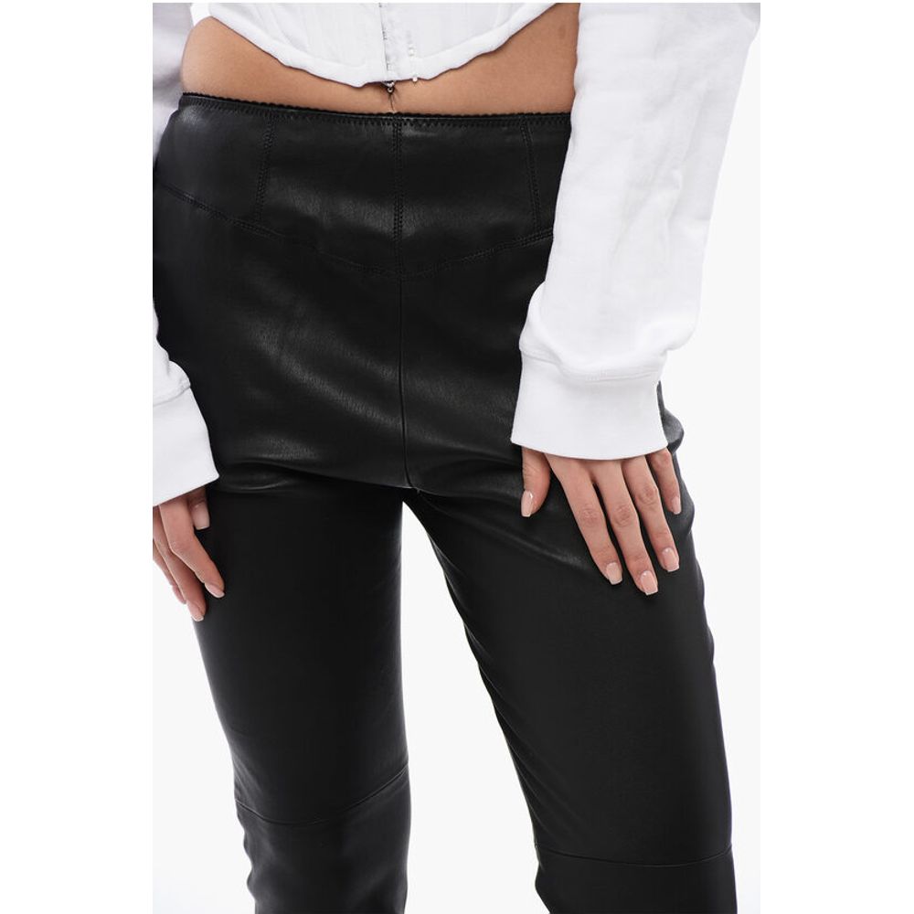 Dsquared² Leather Leggings with Zipped Ankle - Image 4