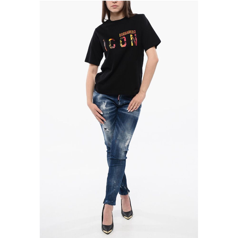 Dsquared² Cotton ICON Crew-neck T-shirt with Gradient Print - Image 4