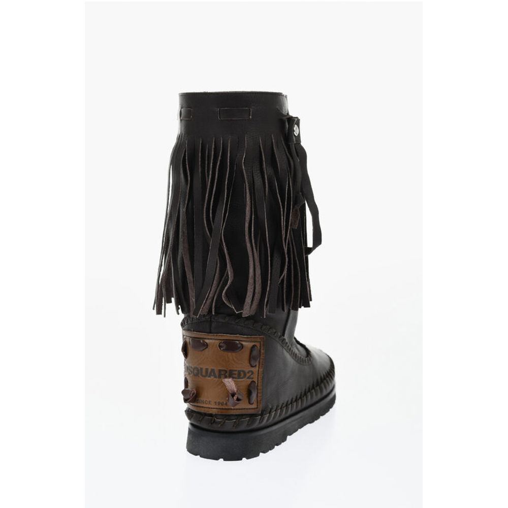 Dsquared² Leather FRINGES Mid Boots - Image 2