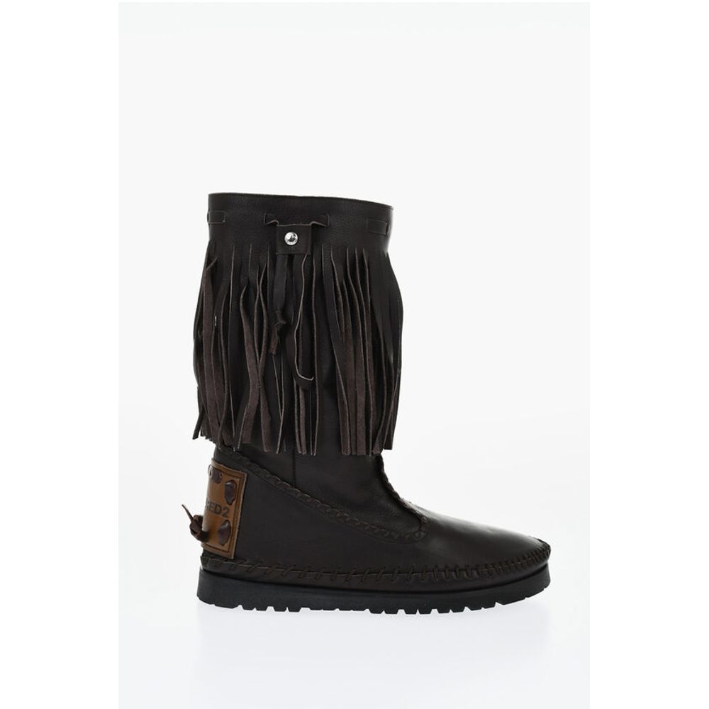 Dsquared² Leather FRINGES Mid Boots - Image 3