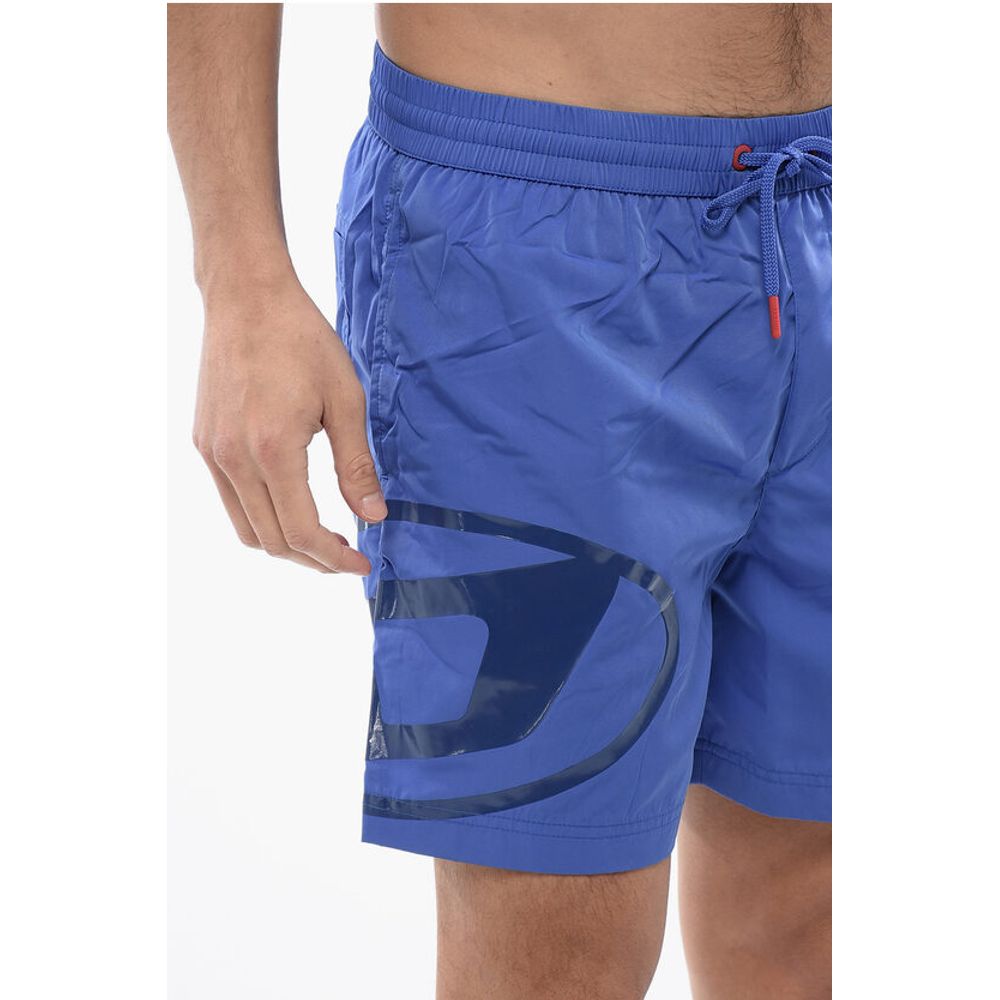 Diesel Solid Color BMBX-RIO-41 Swim Shorts with Shiny Oval D Logo - Image 3