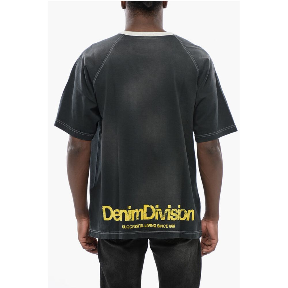 Diesel Faded Effect T-ROXT-SLITS Crew-neck T-Shirt with Flocked Log - Image 2
