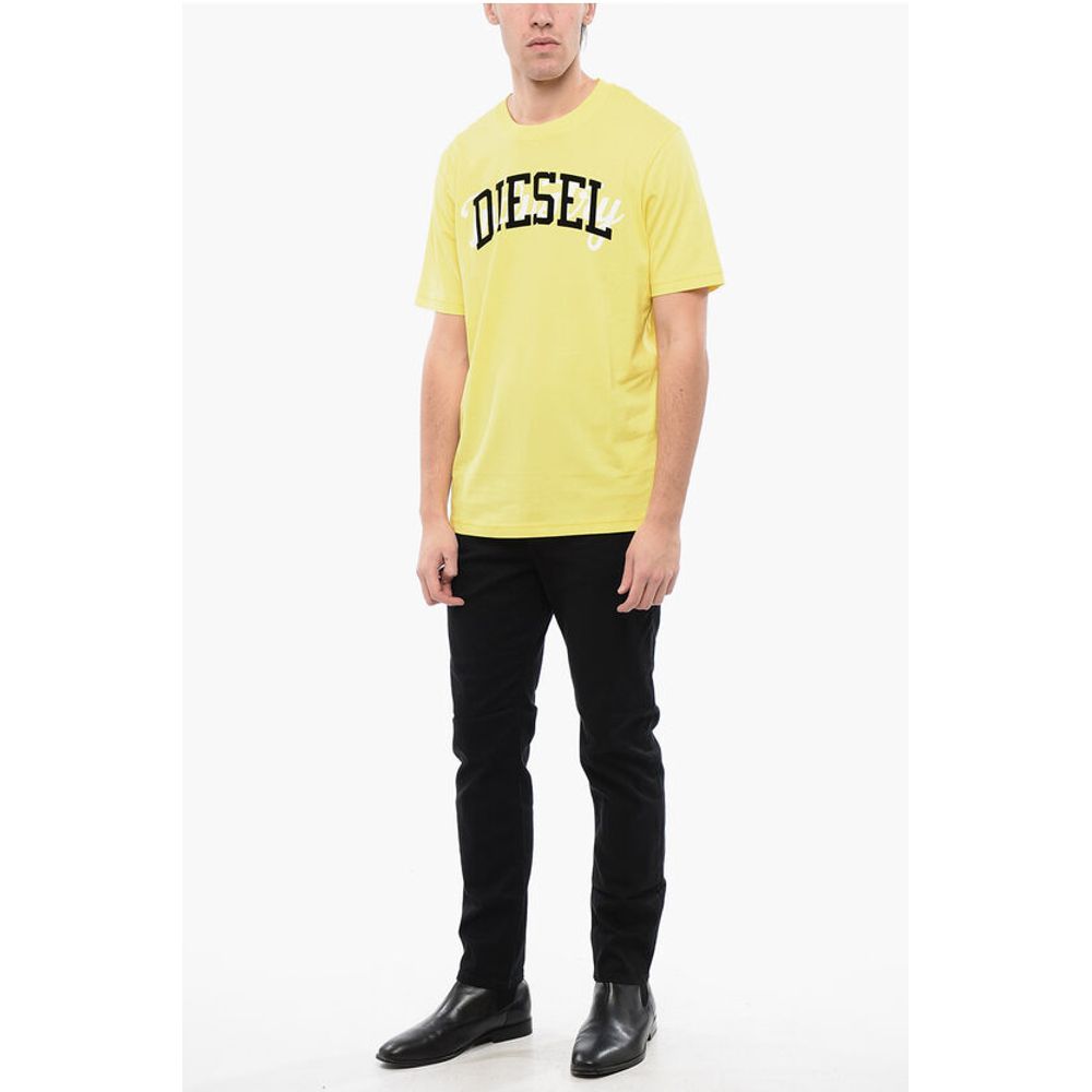 Diesel RED TAG Cotton T-JUST-N10 Crew-neck T-shirt with Velvet Logo - Image 4