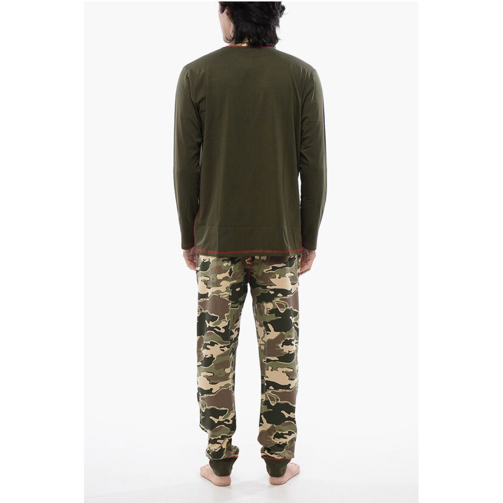 Diesel Stretch Cotton UMSET-WILLIAM Long Pyjamas with Camouflage Pa - Image 2