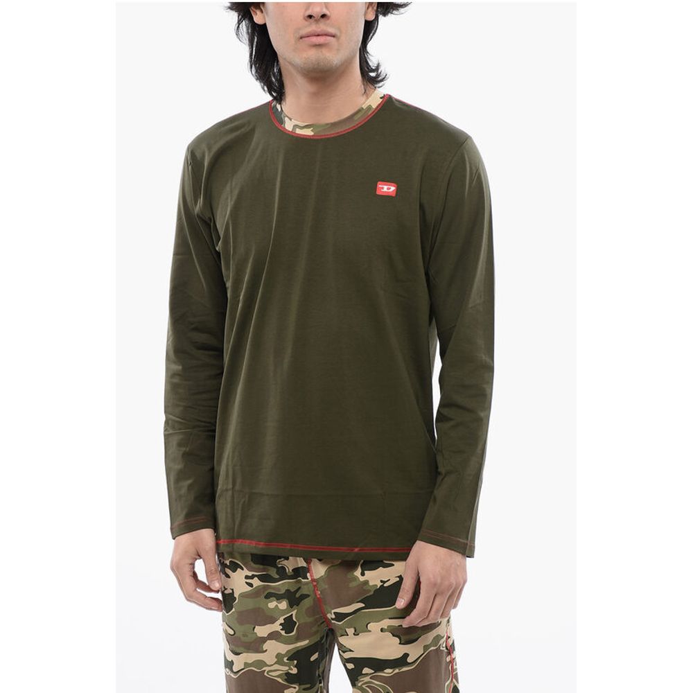 Diesel Stretch Cotton UMSET-WILLIAM Long Pyjamas with Camouflage Pa - Image 3