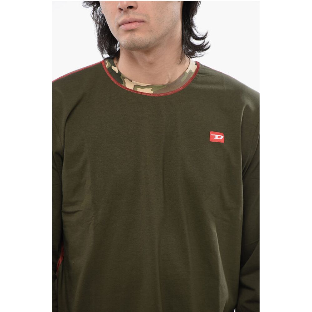 Diesel Stretch Cotton UMSET-WILLIAM Long Pyjamas with Camouflage Pa - Image 4