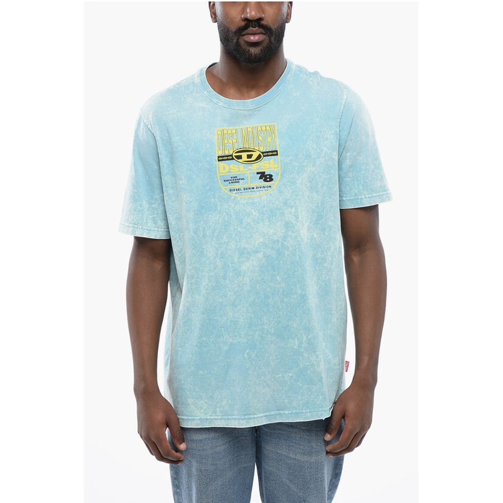 Diesel RED TAG Acid Wash Effect T-JUST-N17 Crew-neck T-shirt with E