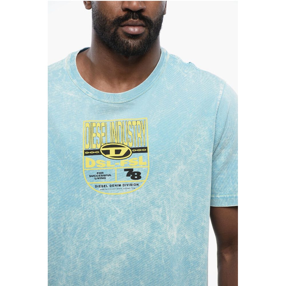 Diesel RED TAG Acid Wash Effect T-JUST-N17 Crew-neck T-shirt with E - Image 3