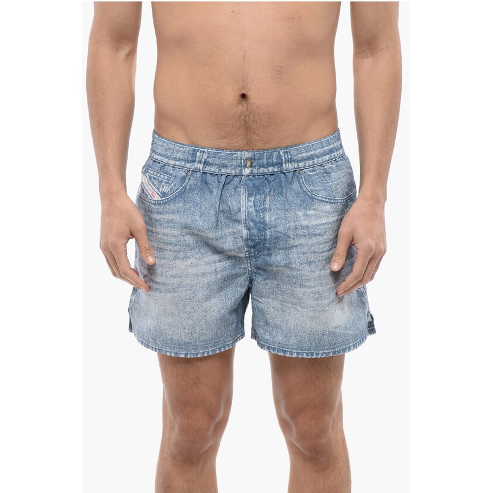 Diesel RED TAG Swim Shorts BMBX-KEN-37 with Denim Effect Print