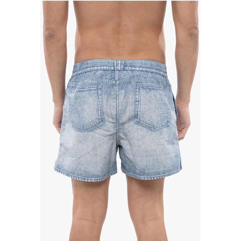 Diesel RED TAG Swim Shorts BMBX-KEN-37 with Denim Effect Print - Image 2