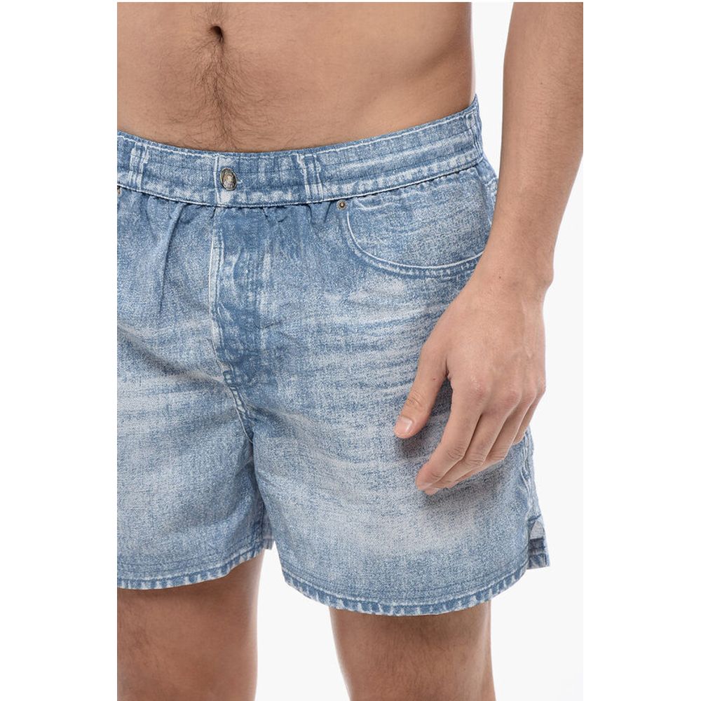 Diesel RED TAG Swim Shorts BMBX-KEN-37 with Denim Effect Print - Image 3