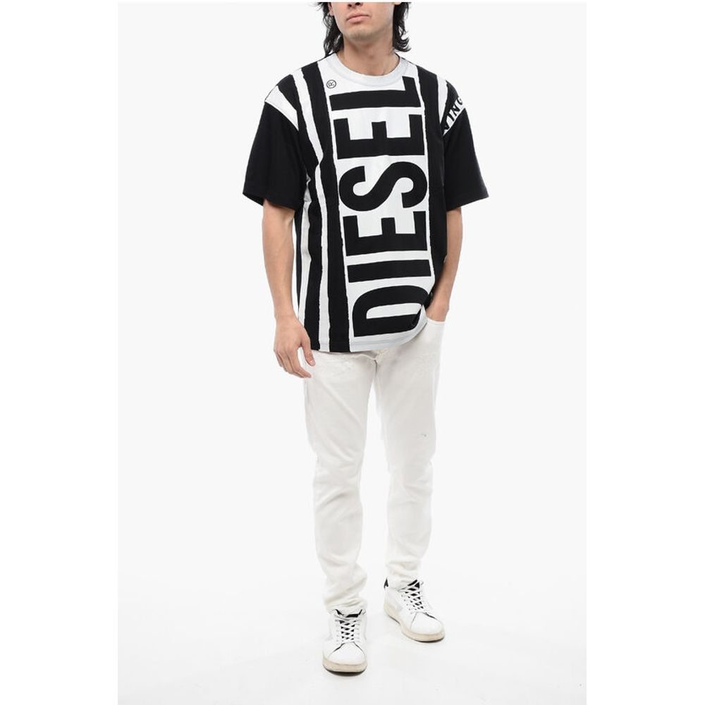 Diesel RED TAG Two-Tone T-NABEL-M5 Crew-neck T-Shirt with Contrasti - Image 4