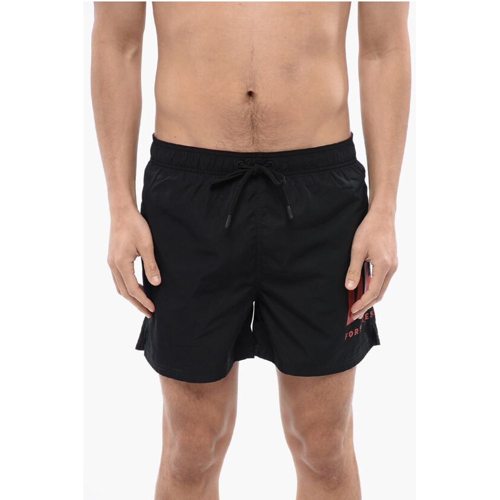 Diesel Solid Color BMBX-NICO Swim Shorts with Contrasting Logo
