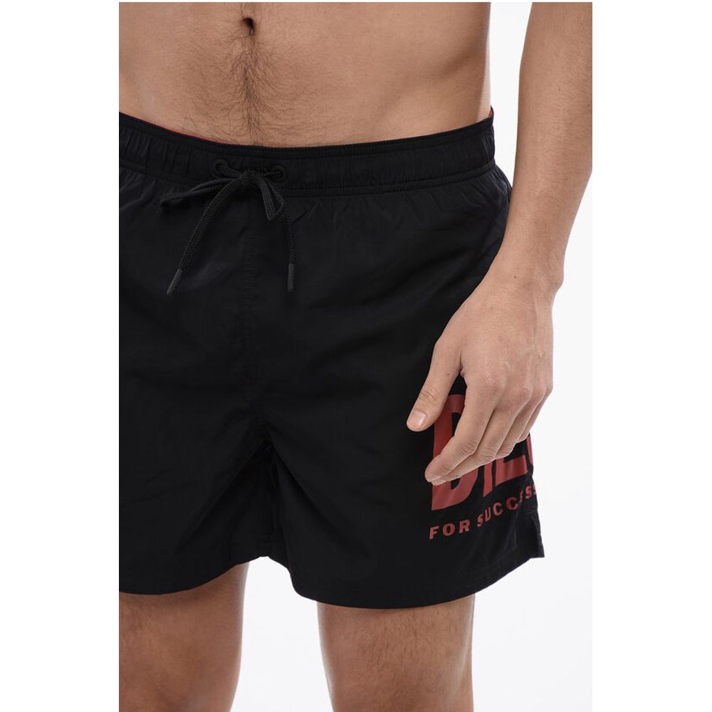 Diesel Solid Color BMBX-NICO Swim Shorts with Contrasting Logo - Image 3