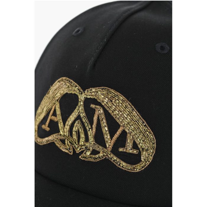 Alexander McQueen Wool Cap with Lurex Embroidery - Image 2