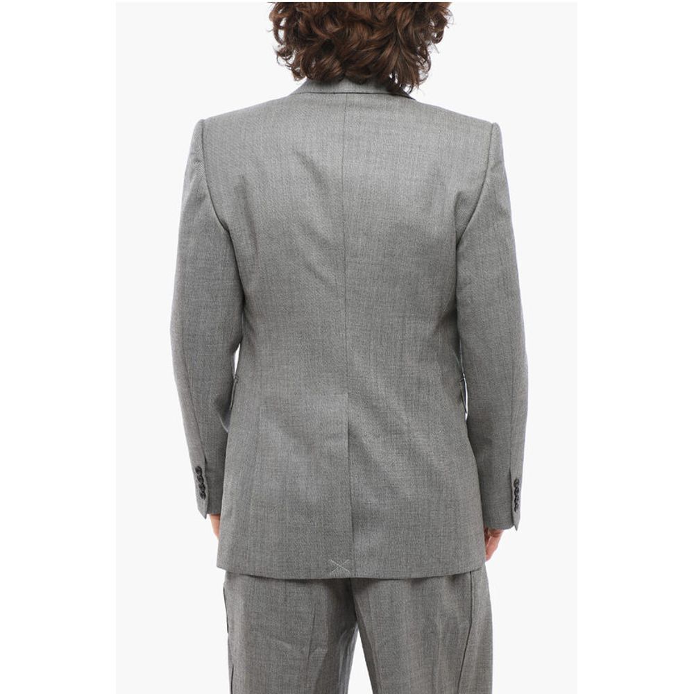 Alexander McQueen Double-breasted Twill Wool Blazer with Flap Pockets - Image 2