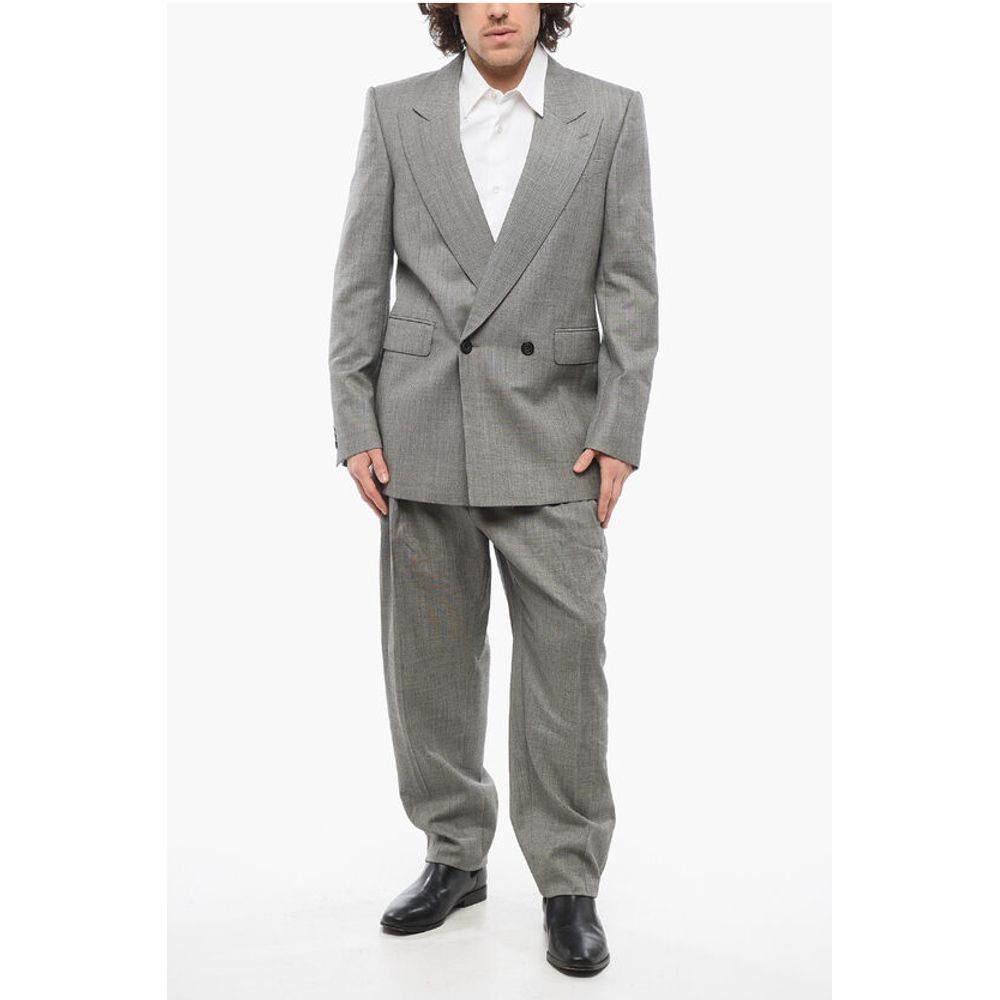 Alexander McQueen Double-breasted Twill Wool Blazer with Flap Pockets - Image 4