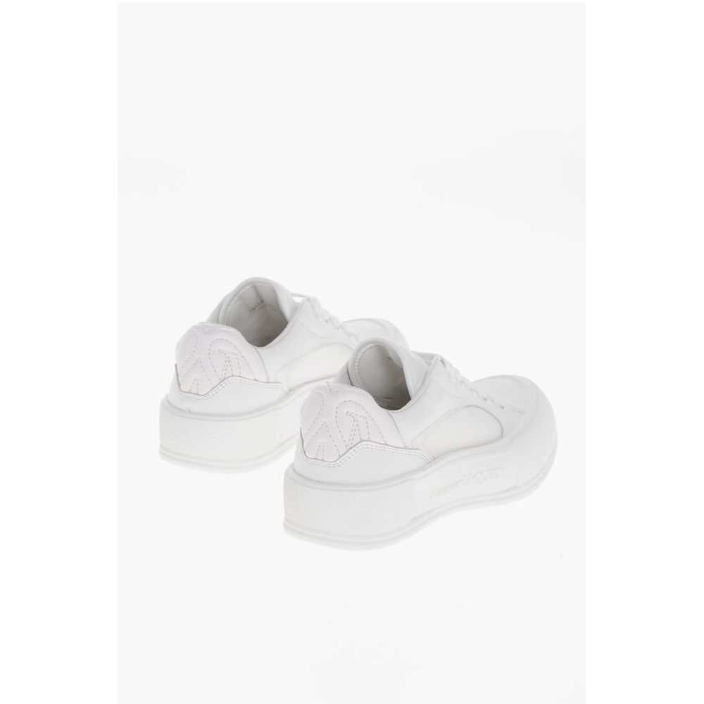 Alexander McQueen Leather Low-top Sneakers with Canvas Inserts - Image 2
