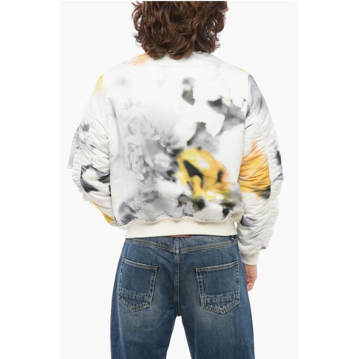Alexander McQueen Front Zipped BLURRED Padded Bomber Jacket - Image 2