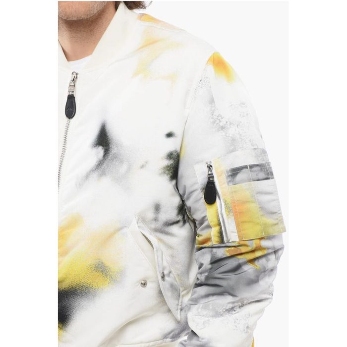Alexander McQueen Front Zipped BLURRED Padded Bomber Jacket - Image 3