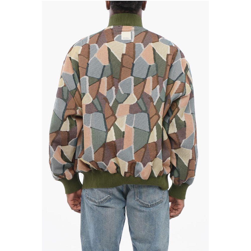 Armani EMPORIO Sustainable Cotton Blend Bomber Jacket with Geometri - Image 2