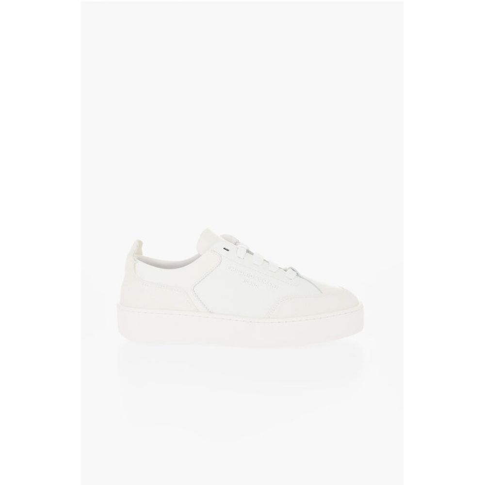 Armani Hammered Leather Low-Top Sneakers - Image 3